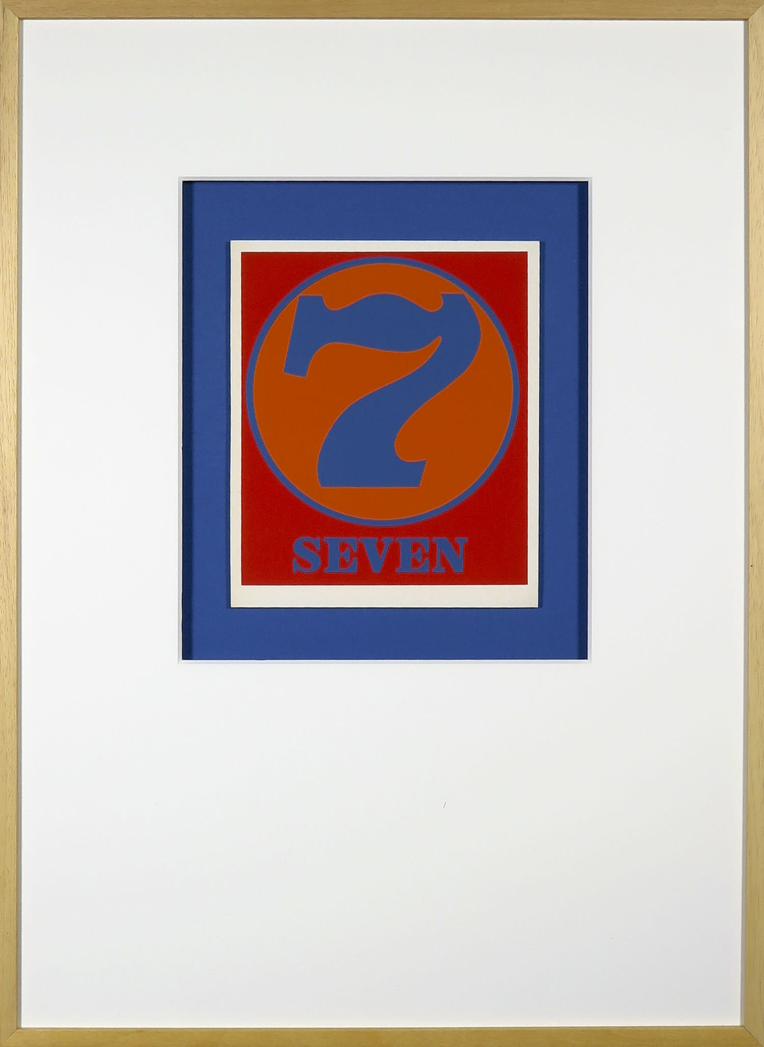 Robert Indiana - Zeefdruk, Seven / 7 (uit 'Numbers') - Ingelijst kopen? Bied vanaf 1!