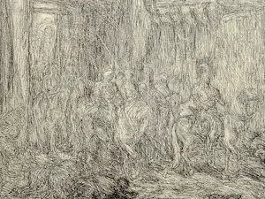 Marius Bauer - circa 1900 - grote lithografie " intocht Kavallerie in Algiers"potloodgesigneerd kopen? Bied vanaf 58!