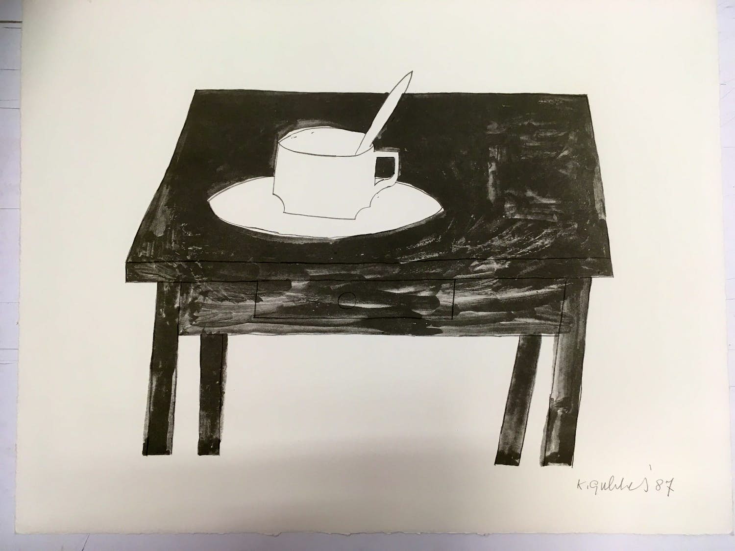 Klaas Gubbels - Tafel met kop en schotel ( tafel om na te denken) kopen? Bied vanaf 100!