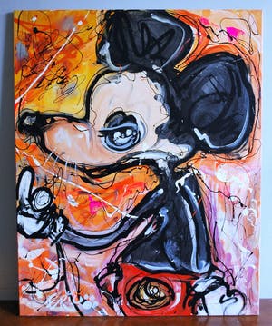 Eric Schreurs - grimmige Mickey Mouse - 100x80 cm - kopen? Bied vanaf 100!