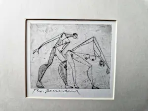 Theo Beerendonk - twee expliciete jaren 60 droge naald Etsen "posities" - gesigneerd kopen? Bied vanaf 53!