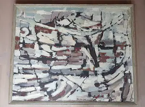 Mado Schoolmeesters - (mevr. Nuiten) - olie op doek, gesigneerd middenonder kopen? Bied vanaf 295!