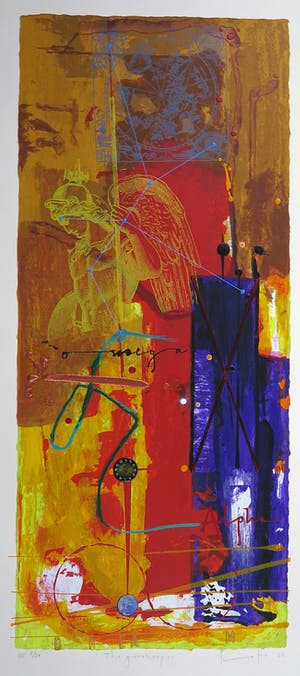 Piotr Konkel - Gemengde techniek met twee knoopjes, The gatekeeper kopen? Bied vanaf 35!