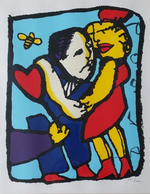 Herman Brood - Love You - zeefdruk - gesingeerd - 200 ex - ingelijst kopen? Bied vanaf 1!
