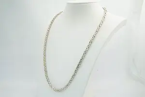 Acheter20- Lang (64cm) & massief 1e gehalte (925/1000) zilveren "konings" ketting? Enchérissez de 100!