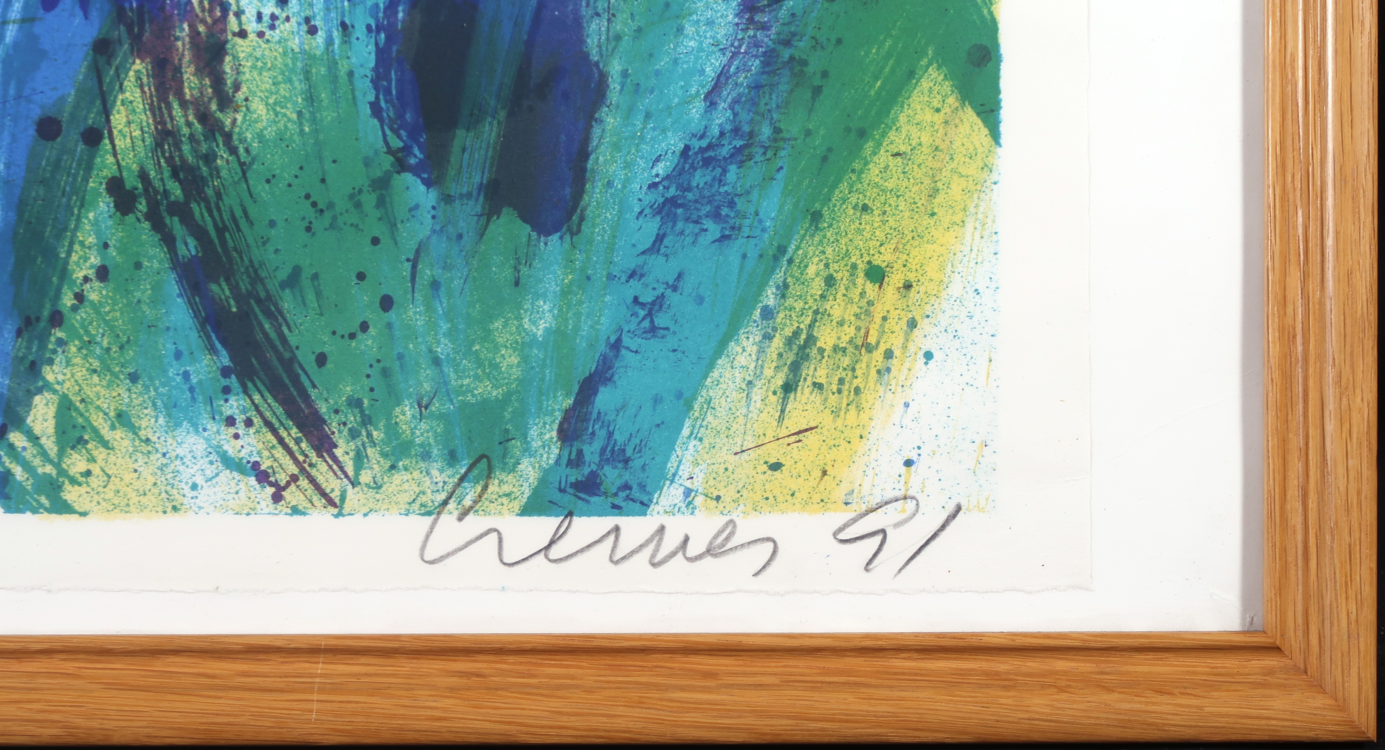 Jan Cremer - Zeefdruk, Paarse en blauwe tulpen - Ingelijst kopen? Bied vanaf 120!