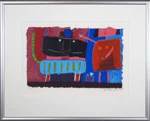 Wouter Stips - Zeefdruk, Car 'Angel' home - Ingelijst verkocht voor € 50!