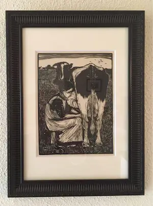 Jan Mankes - Houtsnede Koemelkster kopen? Bied vanaf 120!