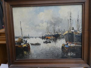 H. Noordam - Gezicht op de haven van Rotterdam kopen? Bied vanaf 140!