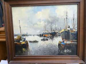 H. Noordam - Gezicht op de haven van Rotterdam verkocht voor € 140!