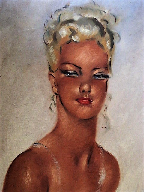 Niet of onleesbaar gesigneerd - ORIGINEEL 1950's Amerikaans Olieverf "Pin-Up girl" gesigneerd kopen? Bied vanaf 1!