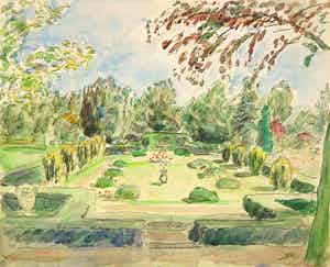 Jan Sluijters (jr.) - Aquarel, Tuinlandschap verkocht voor € 40!