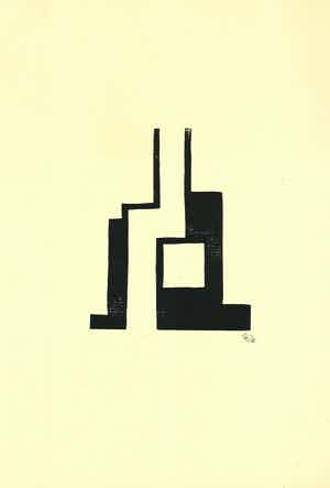 Thilo Maatsch - Handgesigneerde houtsnede: Geometrische Compositie verkocht voor € 95!