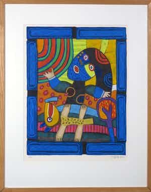 Clemens Briels - Zeefdruk, As soon as Jenny.. - Ingelijst verkocht voor € 70!