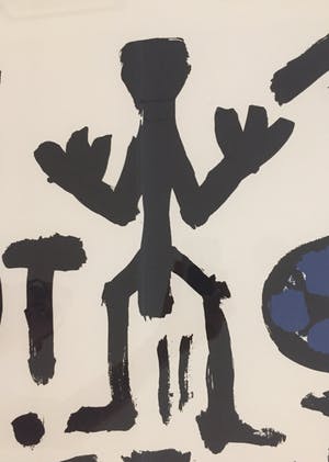 A.R. Penck - Zeer grote litho - 'Die mit den Wolfen heulen' - 1985 (NU VANAF 999,-) kopen? Bied vanaf 999!