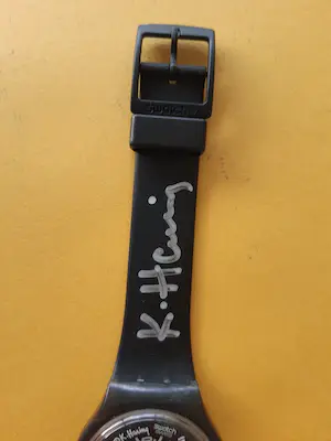 Keith Haring - Swatch "Blanc Sur Noir" (GZ104) Gesigneerd kopen? Bied vanaf 1!