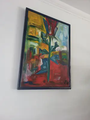 Niet of onleesbaar gesigneerd - Abstracte meerkleurige Roos kopen? Bied vanaf 10!