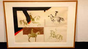 Aat Verhoog - vier ruiters te paard verkocht voor € 50!