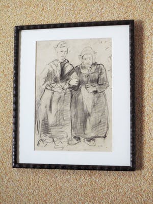 Cornelia Hioolen - Houtskooltekening - Vissersvrouwen kopen? Bied vanaf 50!