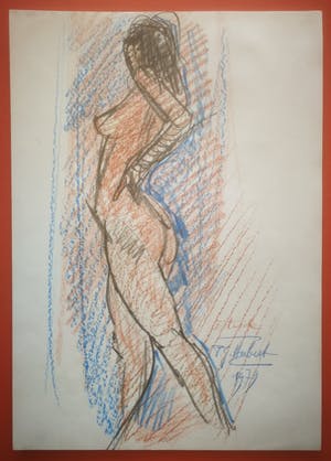 Paul Gabriel Hubert - Naakt. Staande vrouw. kopen? Bied vanaf 59!