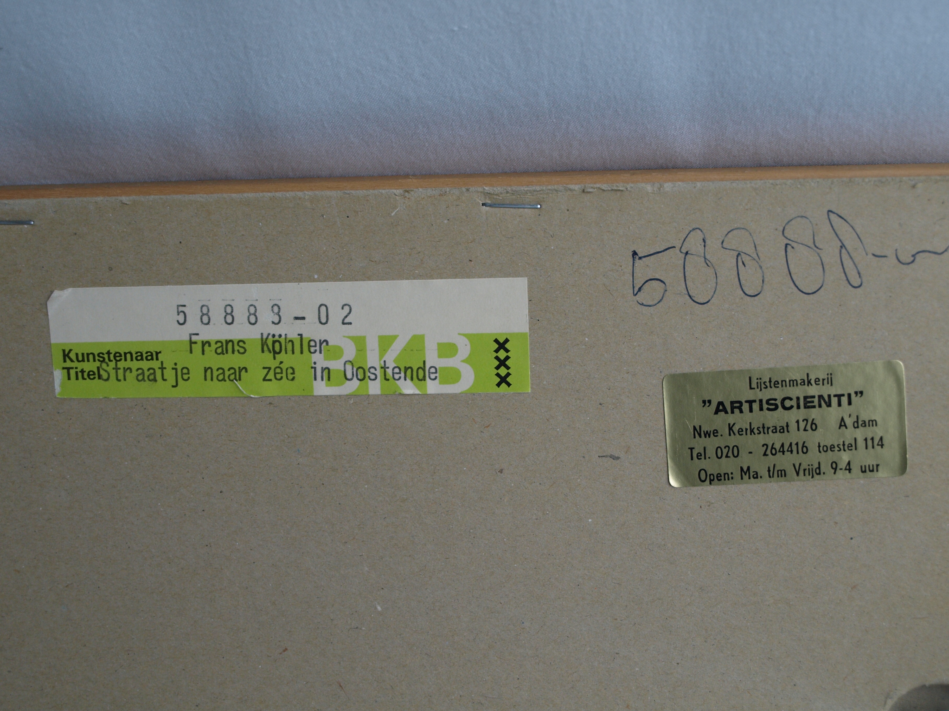 Frans Kohler - Ets , Straatje naar zee in Oostende – gesigneerd & ingelijst – ca 1970 kopen? Bied vanaf 25!