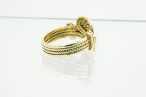 59 - Robuuste 18 krt gouden Surinaamse mattenklopper met doorlopend "touw" kopen? Bied vanaf 520!