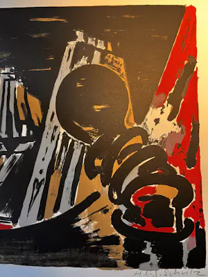 Hans Wolfgang SCHULZ - Abstracte Lithografie, oplage 137 van 150 kopen? Bied vanaf 25!
