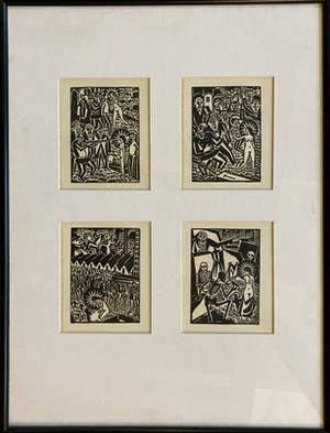 Frans Masereel - 8 houtsneden uit “die idee” en “Mein Stundenbuch” kopen? Bied vanaf 55!