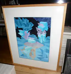 Hans Klaui - Geometrisch abstracte , zeefdruk verkauft für € 36!