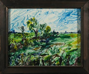 Solm Hofman - Emaille, Landschap in Drenthe - Ingelijst kopen? Bied vanaf 1!