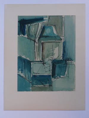 Adine Engelman - Abstracte compositie (1961), aquarel kopen? Bied vanaf 40!