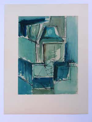 Adine Engelman - Abstracte compositie (1961), aquarel verkocht voor € 40!