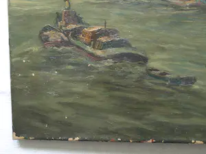 Adrianus Zuiderwijk - Olieverf op doek , Havengezicht, Rotterdam? – 60 x 80 cm kopen? Bied vanaf 50!