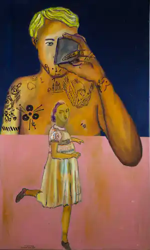 Buy Ramon Jan Vet - Olieverf op doek, Telefoongesprek? Bid from 60!