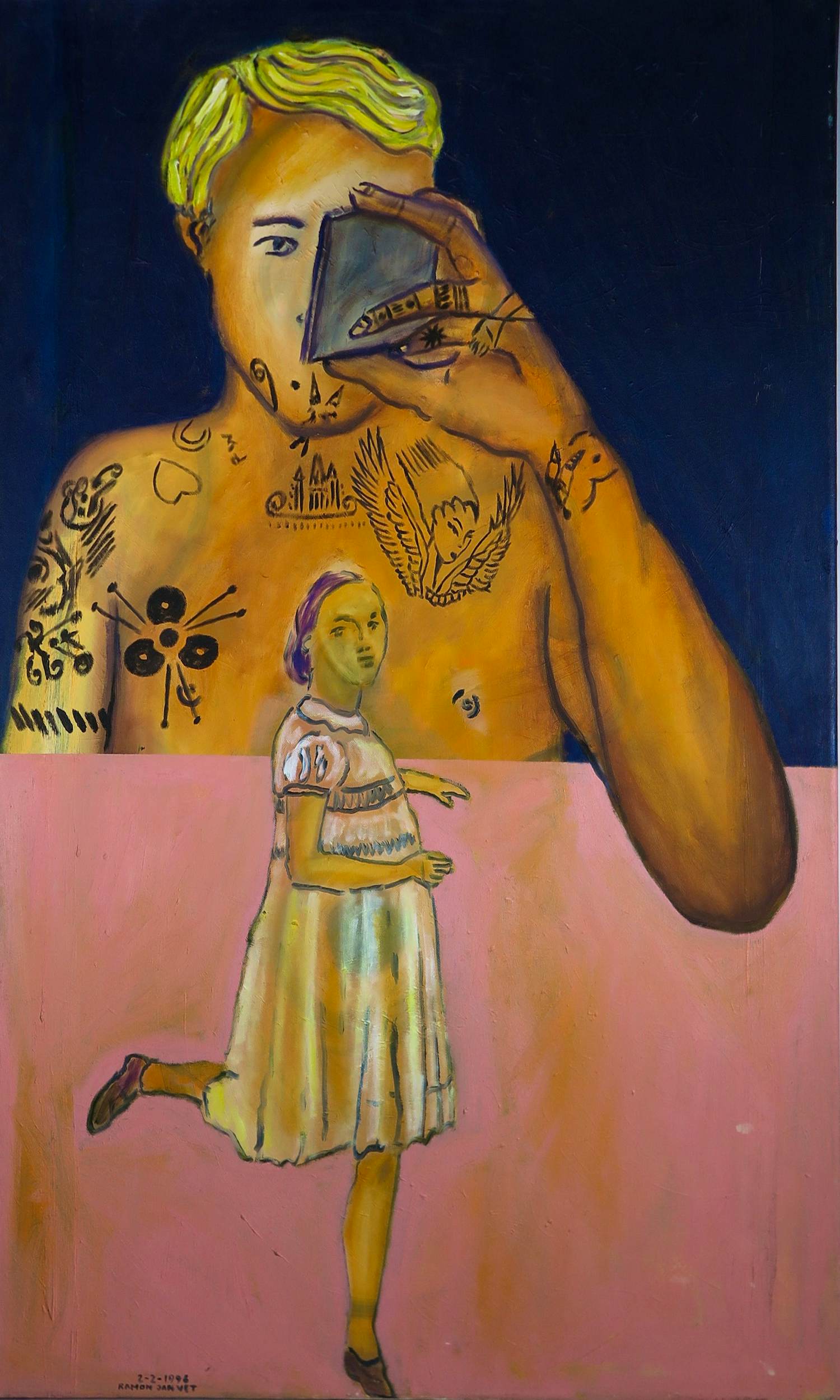 Ramon Jan Vet - Olieverf op doek, Telefoongesprek kopen? Bied vanaf 80!