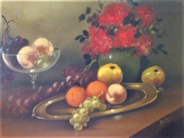 Tilly Moes - Stilleven: bloemen en fruit kopen? Bied vanaf 75!