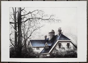 Wim Bettenhausen - Huis met blauw dak, aquatint ets kopen? Bied vanaf 95!