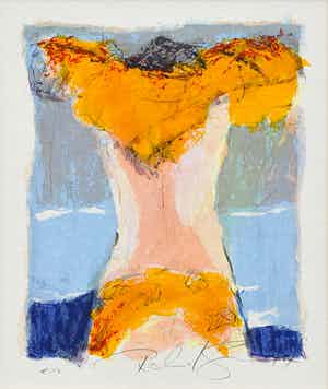 Richard Smeets - Dame aan het water - Ingelijst verkocht voor € 50!