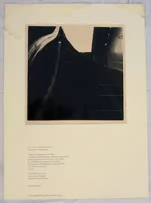 Gerrit Kouwenaar - Gedicht met foto uit “Weg / Verdwenen” – 1961 – 82 x 60 cm. vendu pour 35€ !