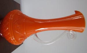 Niet of onleesbaar gesigneerd - Oranje opaline vaas - mooi gesculpteerd kopen? Bied vanaf 1!