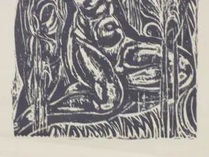 Johan Dijkstra - Naakt onder sluier - Houtsnede kopen? Bied vanaf 80!