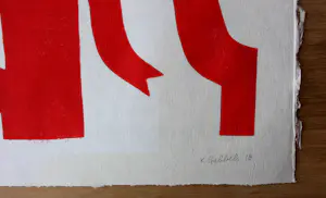 Klaas Gubbels - Houtdruk: Rode kan - 2018 kopen? Bied vanaf 1!