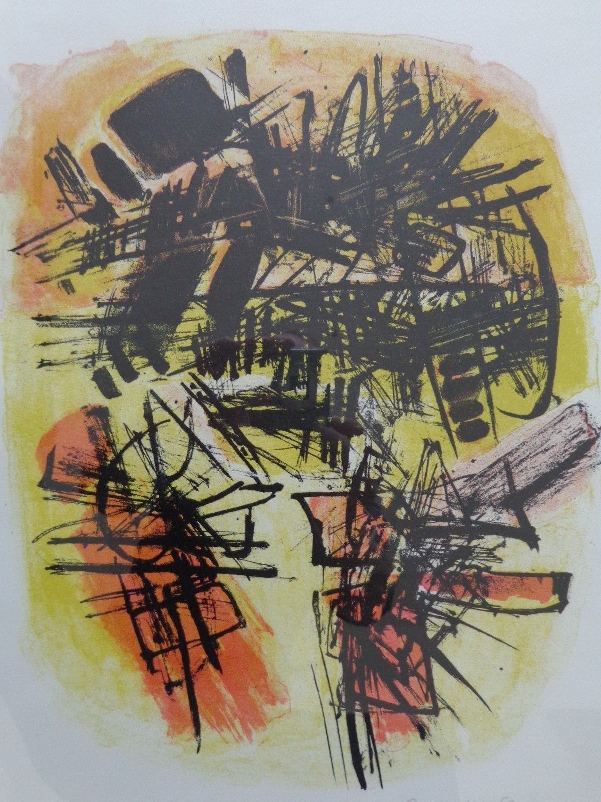 Corneille - ABSTRACTIE / KLEURLITHO / 61x51cm / KADER / SIG / 1959 kopen? Bied vanaf 245!