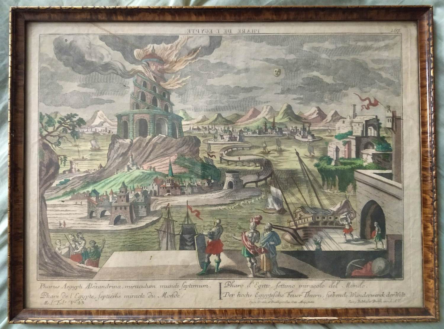 Georg Balthasar Probst - Zicht op de brandende toren van Alexandrië in Egypte kopen? Bied vanaf 75!