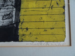 Cees Kortlang - Ingelijste kleurenets , Ontsnapping– gesigneerd – nr 7 van 15 ex. - 1968 kopen? Bied vanaf 65!