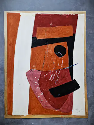 Cees Kortlang - Grote abstract expressionistische gemengde techniek op papier - 1978 - kopen? Bied vanaf 58!