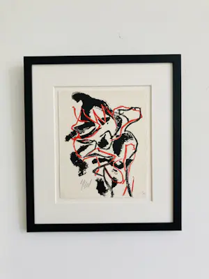 Karel Appel - abstracte compositie ( Der Spiegel , KÖln, 1961) met nieuwe lijst! kopen? Bied vanaf 595!