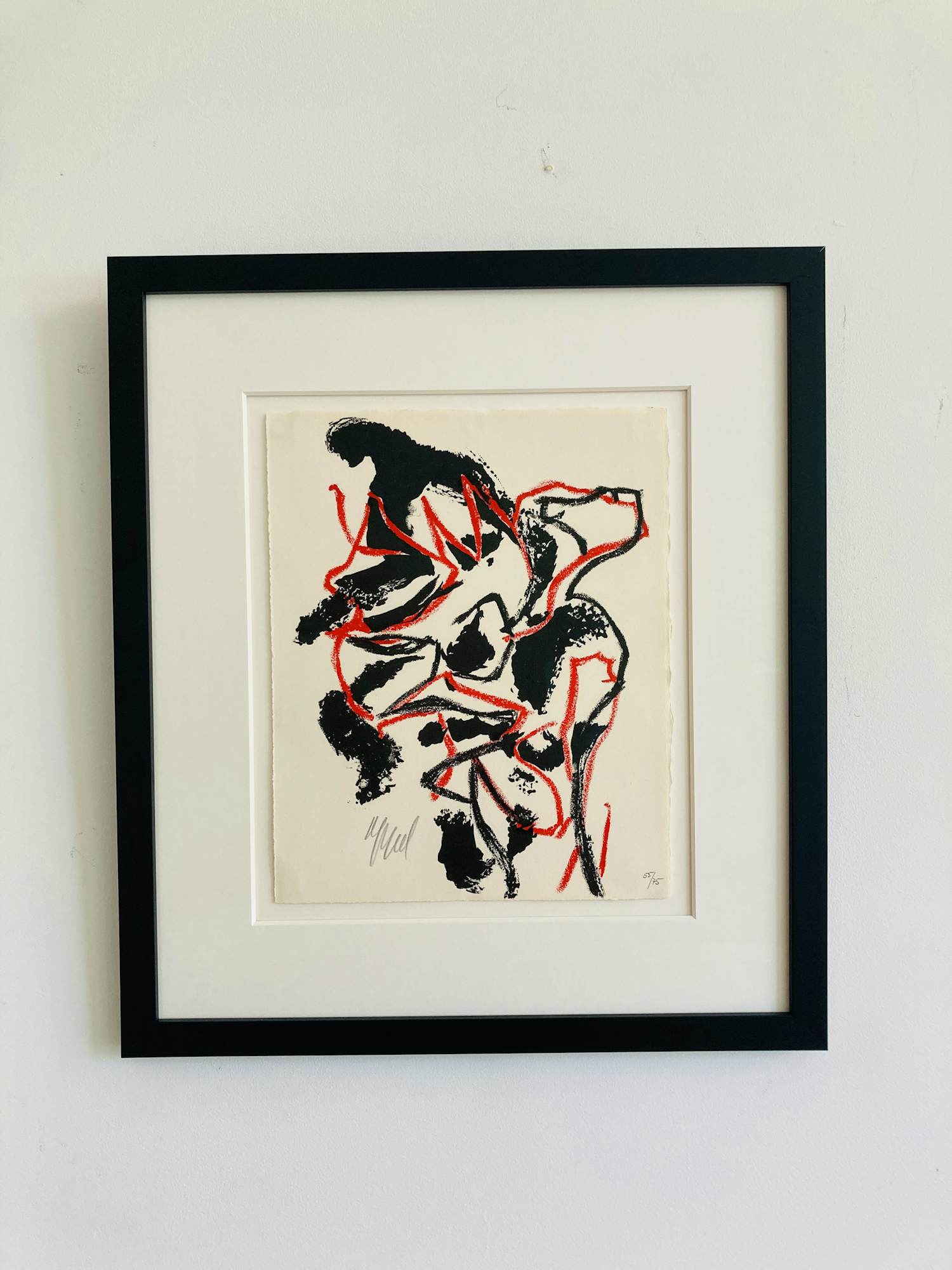 Karel Appel - abstracte compositie ( Der Spiegel , KÖln, 1961) met nieuwe lijst! kopen? Bied vanaf 595!