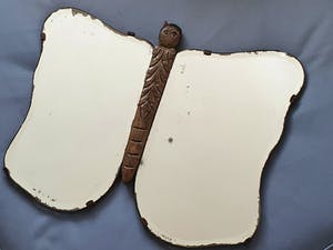 Curiosa - Antieke Vlinderspiegel uit de jaren 30 | Spiegels / Eikenhout | Nederlands kopen? Bied vanaf 1!