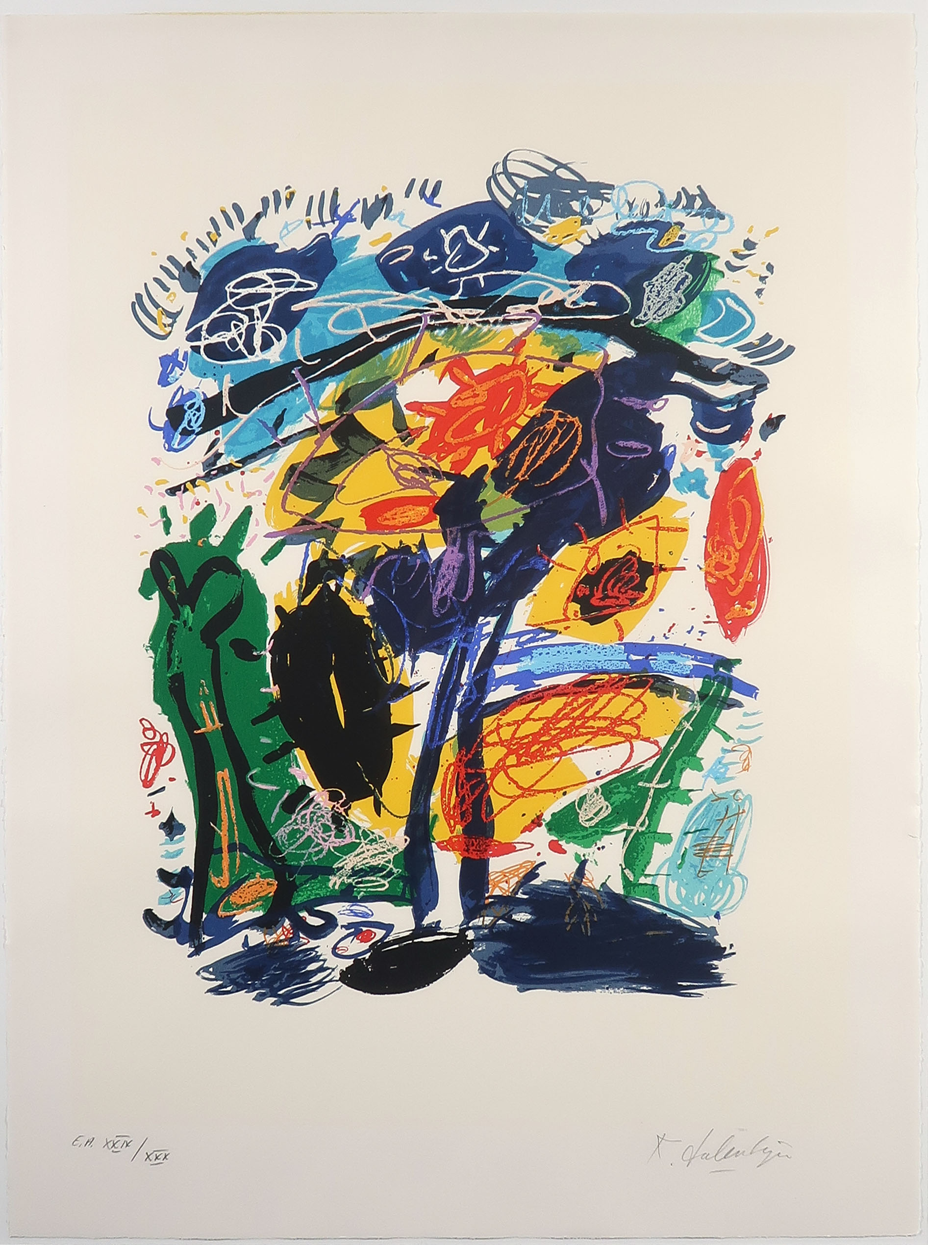 Kees Salentijn - Zeefdruk, Hommage aan Van Gogh - Ingelijst kopen? Bied vanaf 80!